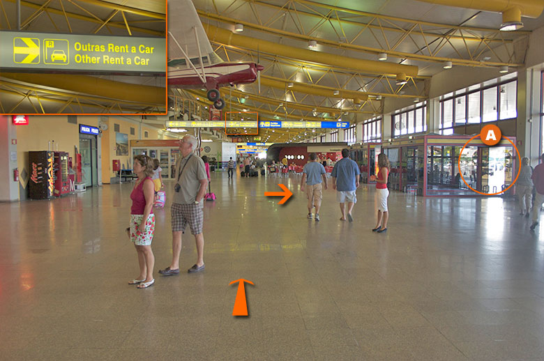 Aeroporto de Faro, corredor das chegadas e saída do terminal