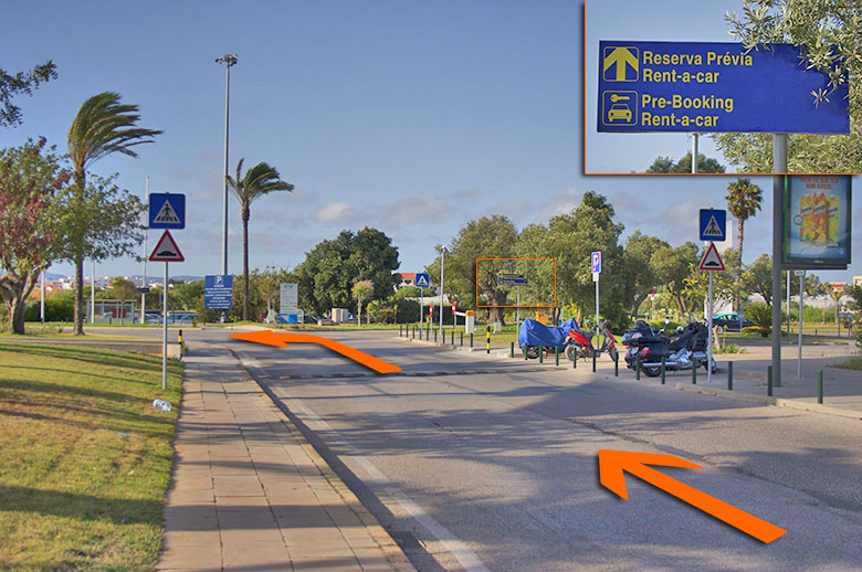 Aeroporto de Faro, percurso até ao posto de atendimento da Airauto rent a car